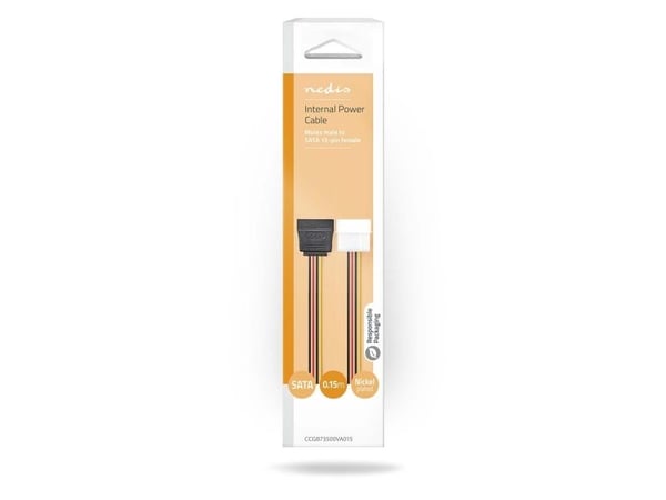 Nedis CCGB73500VA015, 0,15 m, Molex (4-pin), SATA 15-pin, Hankjønn, Hunkjønn, Rett