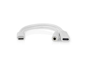 Nedis USB-sovitin Nedis CCGB64922WT01 USB-kaapeli 0,1 m USB 2.0 USB C Valkoinen