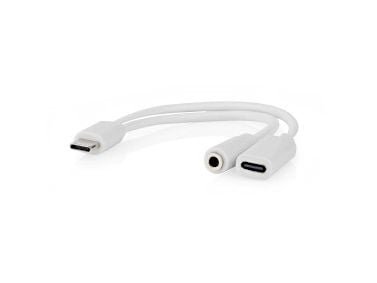 Nedis USB-sovitin Nedis CCGB64922WT01 USB-kaapeli 0,1 m USB 2.0 USB C Valkoinen