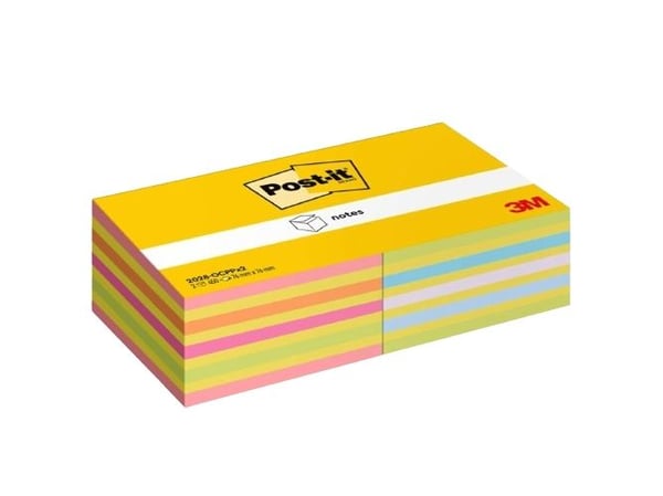 Post-It 2028-OCPPX2, neliö, sininen, vihreä, oranssi, vaaleanpunainen, 76 mm, 76 mm, 450 arkkia, PEFC