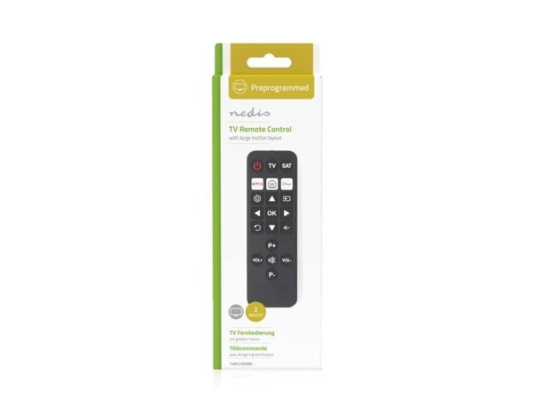Nedis TVRC23SNBK, TV, IR Kabelfri, Trykknapper, Sort