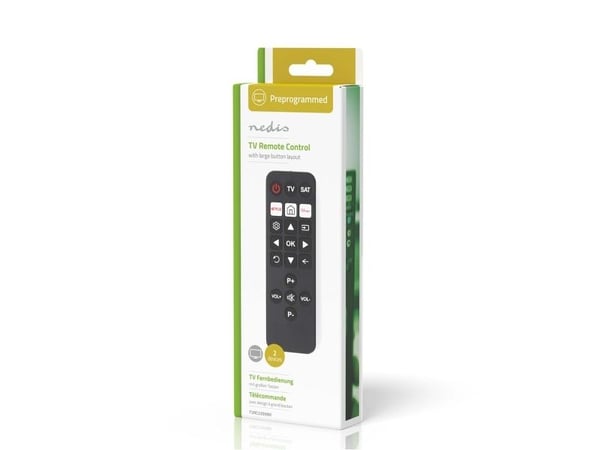 Nedis TVRC23SNBK, TV, IR Kabelfri, Trykknapper, Sort