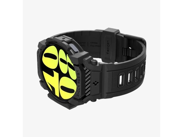 Spigen Rugged Armor Pro, Band, SmartWatch, Sort, Samsung, Galaxy Watch 7 (44mm), Termoplastisk polyuretan (TPU)