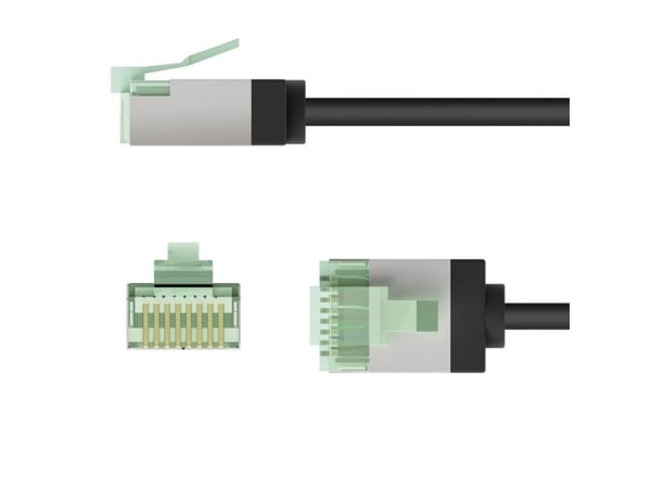 Goobay 74353, 1 m, Cat8.1, U/FTP (STP), RJ-45, RJ-45, Sort