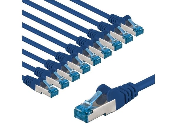 Goobay 67536, 5 m, Cat6a, S/FTP (S-STP), RJ-45, RJ-45, Blå