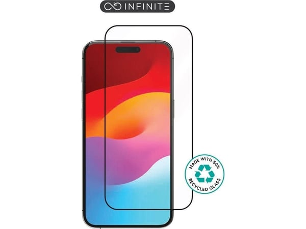 eSTUFF Titan Shield - Skjermbeskyttelse for mobiltelefon - glass - rammefarge svart - for Apple iPhone 15 Pro