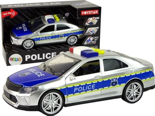 LeanToys 1:14 Poliisiauto Kitka-ajo Äänet Valo Hopea