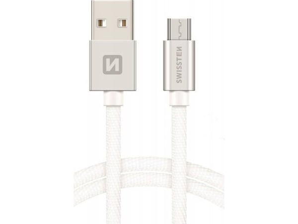 Swissten 71522303, 2 m, USB A, Micro-USB B, 0,48 Gbit/s, hopea