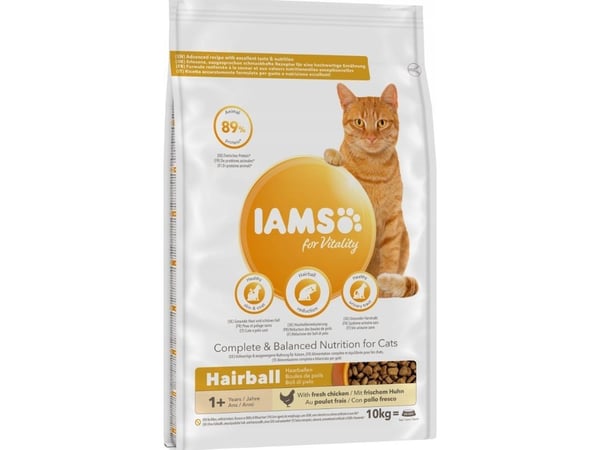 Iams CAT Vitality Adult Hairball 10 kg