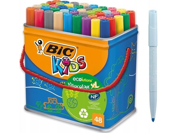 BIC Kids Visacolor XL, Blackberry Bold, Monivärinen, Pyöreä pää, 4,5 mm, 1,3 mm, Monivärinen
