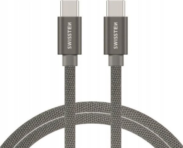 Swissten 71527202, 1,2 m, USB C, USB C, 0,48 Gbit/s, harmaa