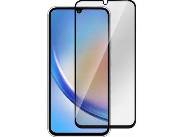 eSTUFF Titan Shield - Skjermbeskyttelse for mobiltelefon - full deksel - glass - rammefarge svart - for Samsung Galaxy A34 5G