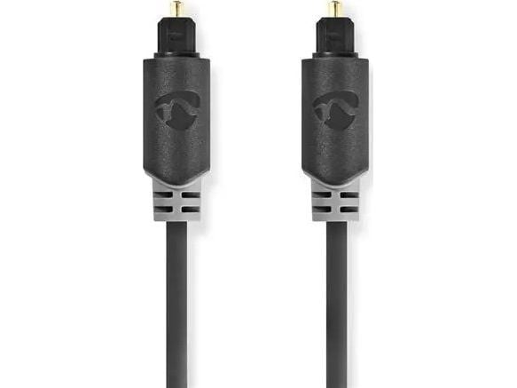 Nedis - Digitaalinen lydkabel (optisk) - digital-audio - TOSLINK han til TOSLINK han - 2 m - fiberoptik - antracit (sort) - rund