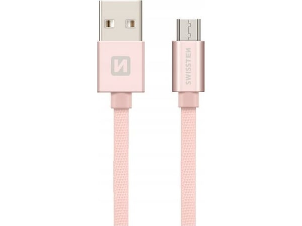Swissten 71522105, 0,2 m, USB A, Micro-USB B, USB 2.0, 0,48 Gbit/sek., Roseguld