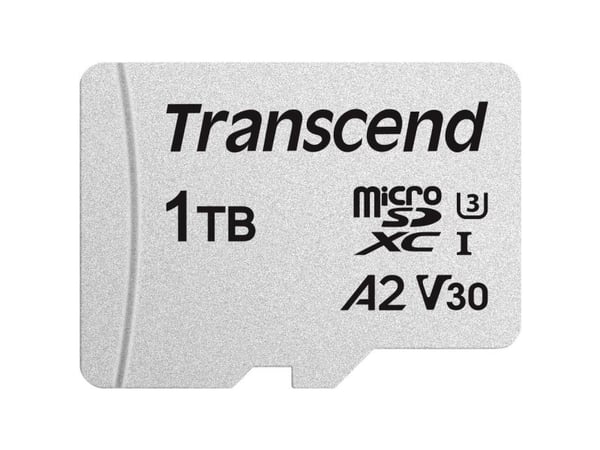 Transcend USD300S - Flashminnekort (adapter inkludert) - 1 TB - A2 / Video Class V30 / UHS-I U3 / Class10 - microSDXC UHS-I U3