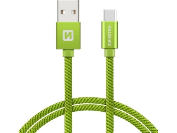 Swissten 71521207, 1,2 m, USB A, Micro-USB B, 480 Mbit/s, Vihreä