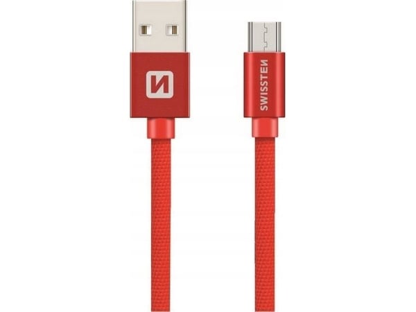 Swissten 71522106, 0,2 m, USB A, Micro-USB B, USB 2.0, 480 Mbit/s, Rød