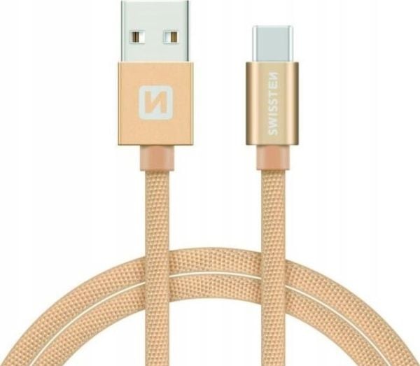 Swissten 71521204, 1.2 m, USB A, Micro-USB B, 480 Mbit/s, kultainen
