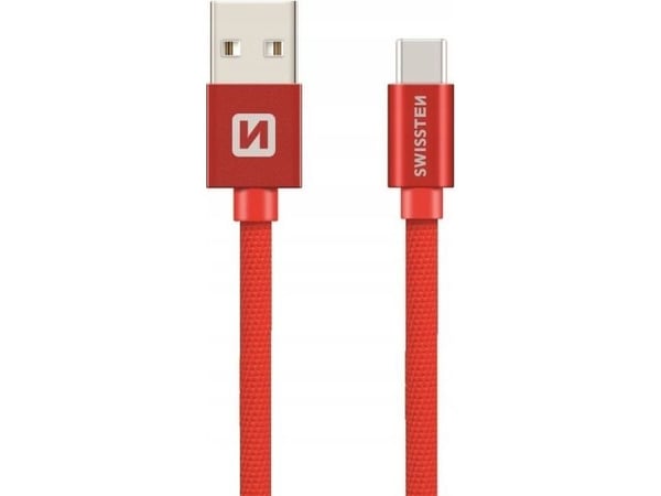 Swissten 71521106, 0,2 m, USB A, USB C, 480 Mbit/s, Rød