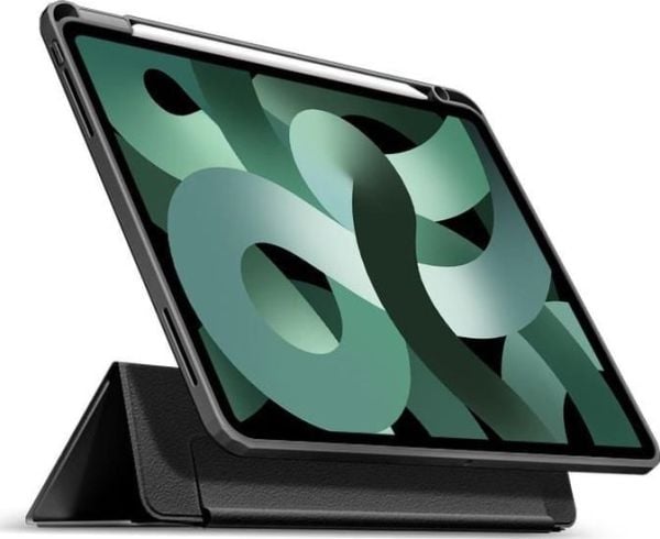 eSTUFF Boston - Lommebok for nettbrett - polyuretan, polykarbonat, termoplast-polyuretan (TPU) - svart, blank - for Apple 10.2-inch iPad (7. genera...