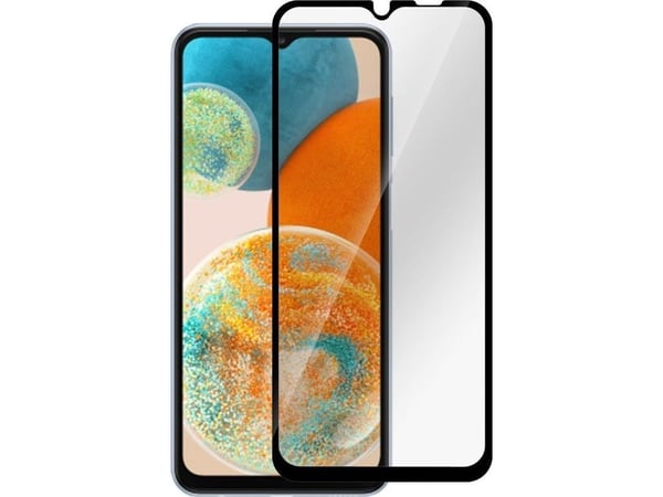 eSTUFF Titan Shield - Skjermbeskyttelse for mobiltelefon - full deksel - glass - rammefarge svart - for Samsung Galaxy A23, A23 5G