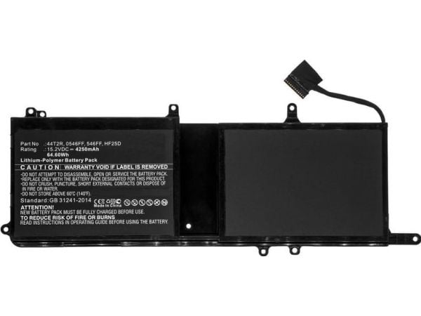 CoreParts - Batteri til bærbar PC (tilsvarer: Dell 0546FF, Dell 44T2R, Dell 546FF, Dell HF25D) - 15.2 V - litiumpolymer - 4250 mAh - 64.6 Wh - svart