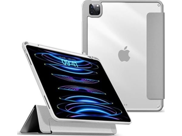 eSTUFF Boston - Lommebok for nettbrett - polyuretan, polykarbonat, termoplast-polyuretan (TPU) - grå, blank - for Apple 12.9-inch iPad Pro (5. gene...
