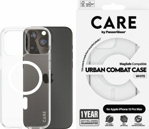 CARE by PanzerGlass Urban Combat - Baksidedeksel for mobiltelefon - MagSafe-samsvar - oleofobisk belegg, termoplast-polyuretan (TPU), polykarbonat ...
