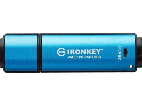 Kingston IronKey Vault Privacy 50C - USB-flashstasjon - kryptert - 256 GB - USB-C 3.2 Gen 1 - TAA-samsvar