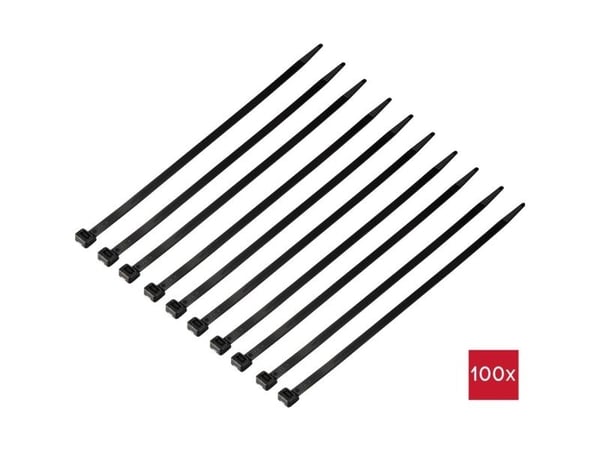 TRU COMPONENTS TC-12533364 Nippuside 300 mm 7,6 mm Musta 100 kpl
