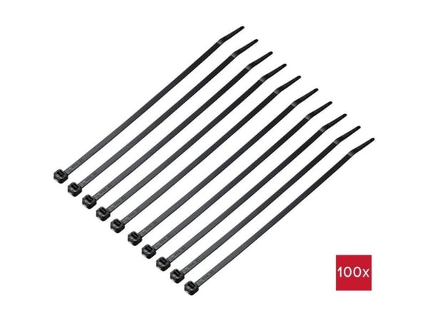 TRU COMPONENTS TC-12533360 Nippuside 200 mm 4,6 mm Musta 100 kpl