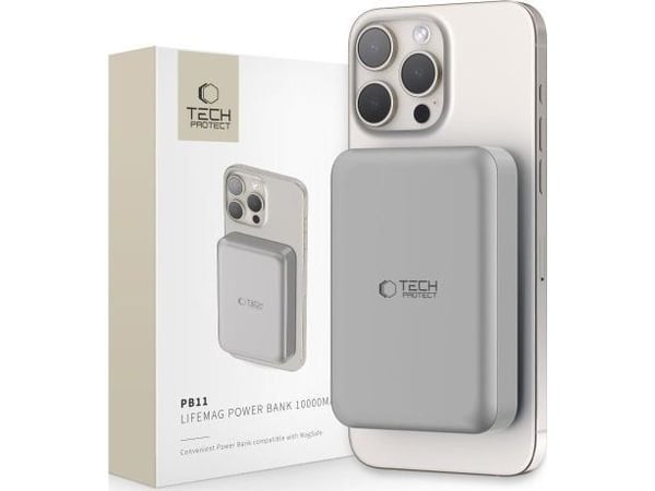 Powerbank Tech-Protect TECH-PROTECT PB11 LIFEMAG Magsafe powerbank 10000 mAh titanium Powerbank Tech-Protect TECH-PROTECT PB11 LIFEMAG Magsafe powerbank 10000 mAh titanium