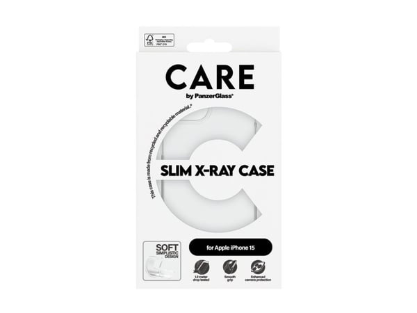 PanzerGlass CARE™ by ® X-Ray Case iPhone 15, Suojus, Apple, Apple - iPhone 15, Läpinäkyvä
