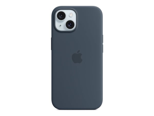 Apple - Baksidedeksel for mobiltelefon - MagSafe-samsvar - silikon - stormblå - for iPhone 15