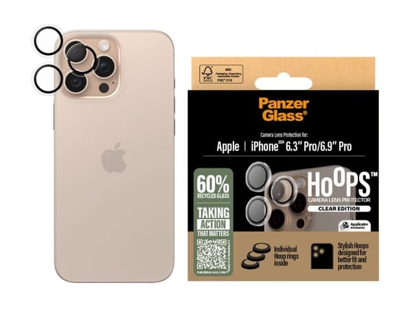 PanzerGlass ® Hoops® Camera Lens Protector Transparent iPhone 16 Pro | 16 Pro Max, Apple, Apple - iPhone 16 Pro, Apple - iPhone 16 Pro Max, Asennus...