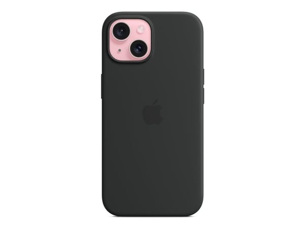 Apple - Baksidedeksel for mobiltelefon - MagSafe-samsvar - silikon - svart - for iPhone 15