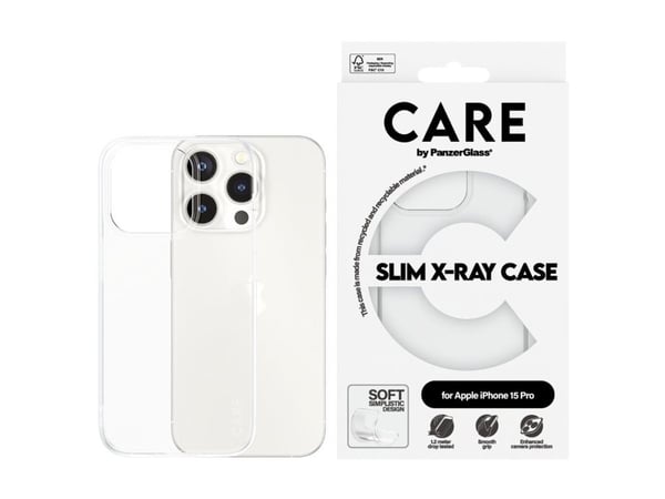 PanzerGlass CARE™ by ® X-Ray Case iPhone 15 Pro, Suojus, Apple, Apple - iPhone 15 Pro, Läpinäkyvä