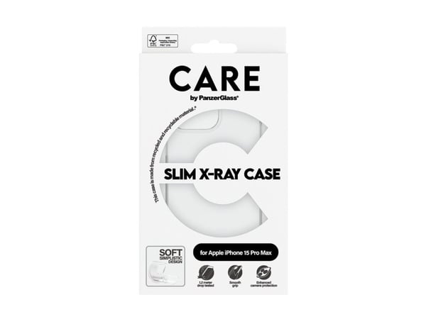 PanzerGlass CARE™ by ® X-Ray Case iPhone 15 Pro Max, Suojus, Apple, Apple - iPhone 15 Pro Max, Läpinäkyvä