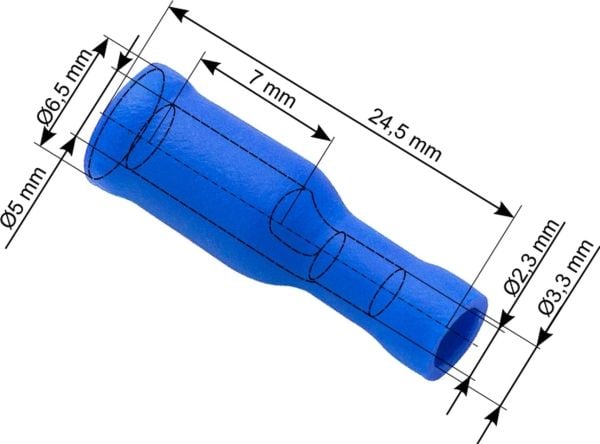 Blow isolert kontakt 5,0/24,5 mm blå