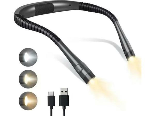 ATL DA244 LED-lampe til lesing rundt halsen, svart