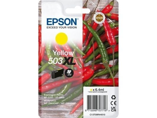 Epson 503XL Singlepack - 6.4 ml - XL - gul - original - blære med RF/lyd-alarm - blekkpatron - for Expression Home XP-5200, XP-5205; WorkForce WF-2...