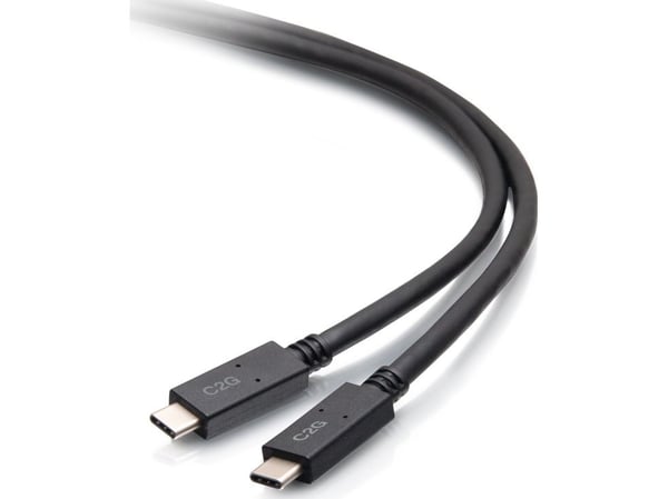 C2G C2G28883, 2 m, USB C, USB C, USB 3.2 Gen 1 (3.1 Gen 1), 5000 Mbit/s, Musta