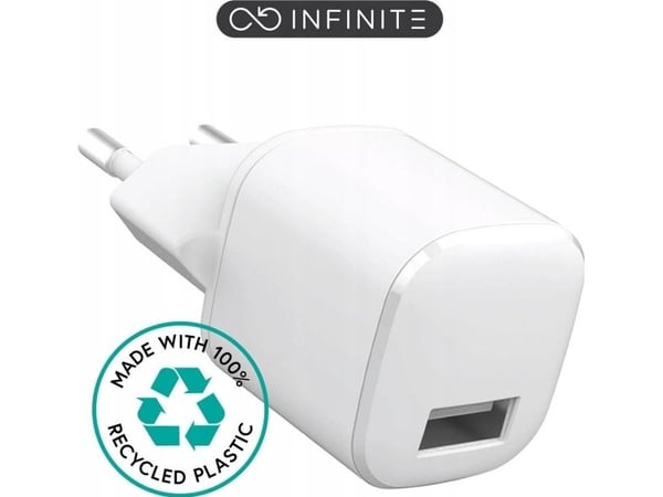 eSTUFF INFINITE - Strømadapter - 12 watt - 2.4 A (USB) - hvit