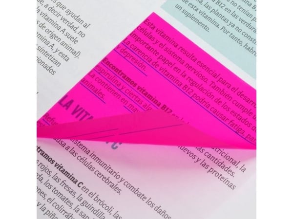 Milan Milan FLUO selvklebende notater, transparent rosa, 76x76, 50 stk.