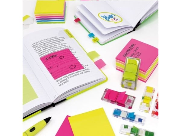 Milan Milan FLUO selvklebende notater, transparent rosa, 76x76, 50 stk.