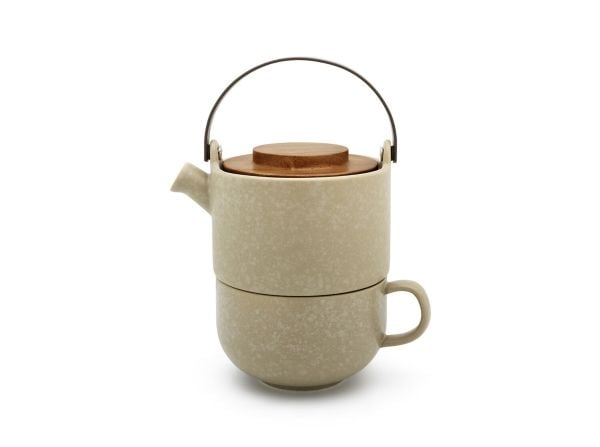 Bredemeijer Umea, Enkel tekanne, 500 ml, Grå, Steintøy, Infusjonsfilter, Rustfritt stål