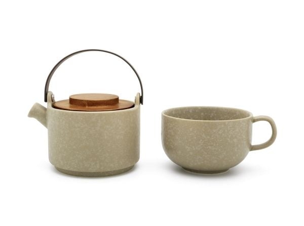 Bredemeijer Umea, Enkel tekanne, 500 ml, Grå, Steintøy, Infusjonsfilter, Rustfritt stål
