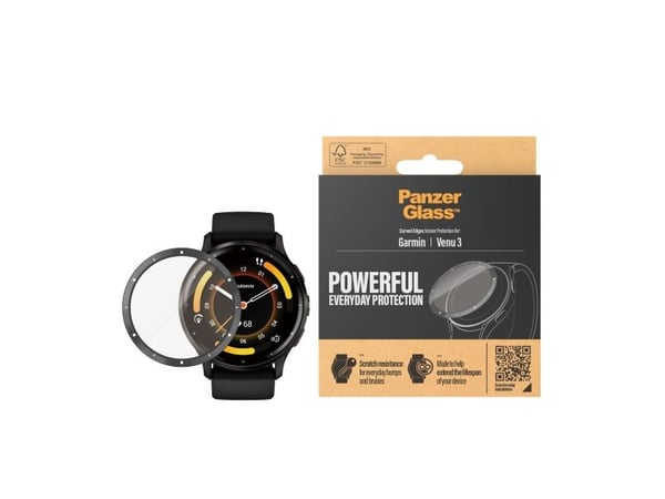PanzerGlass - Skjermbeskyttelse for smart armbåndsur - glass - rammefarge svart - for Garmin Venu 3