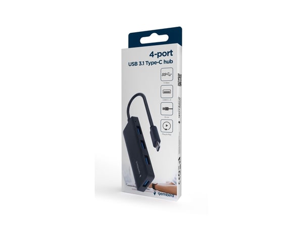 Gembird UHB-CM-U3P4-02 - Hub - type-C - 4 x USB 3.1 Gen 1 - stasjonær