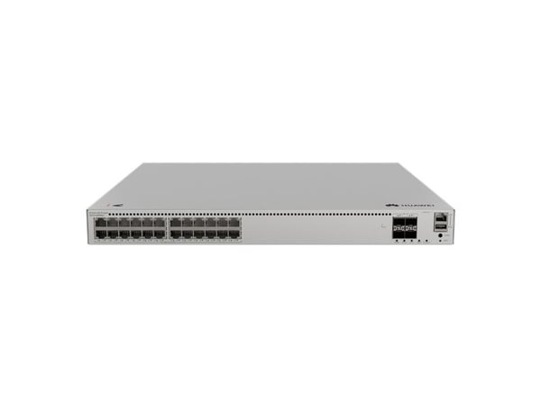 Huawei eKitEngine S310 Series S310-24PN4X - Switch - L2+ - Styrt - 24 x 10/100/1000/2.5G (PoE+) + 4 x 1 Gigabit / 10 Gigabit SFP+ - front til side ...